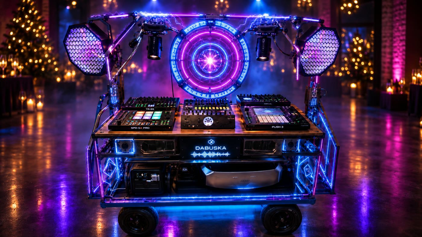 DaBuska’s illuminated mobile electronic stage
